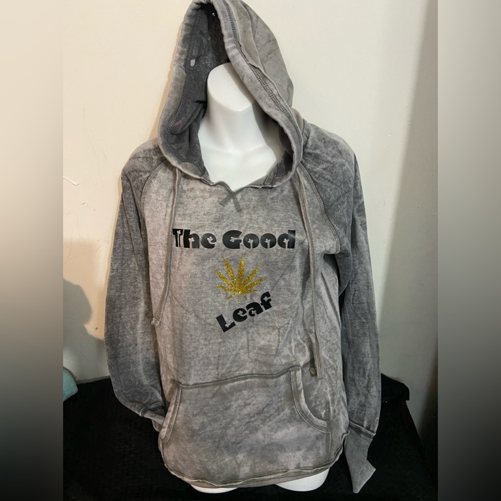 The Good Leaf mens MED Gray Hoodie NWT